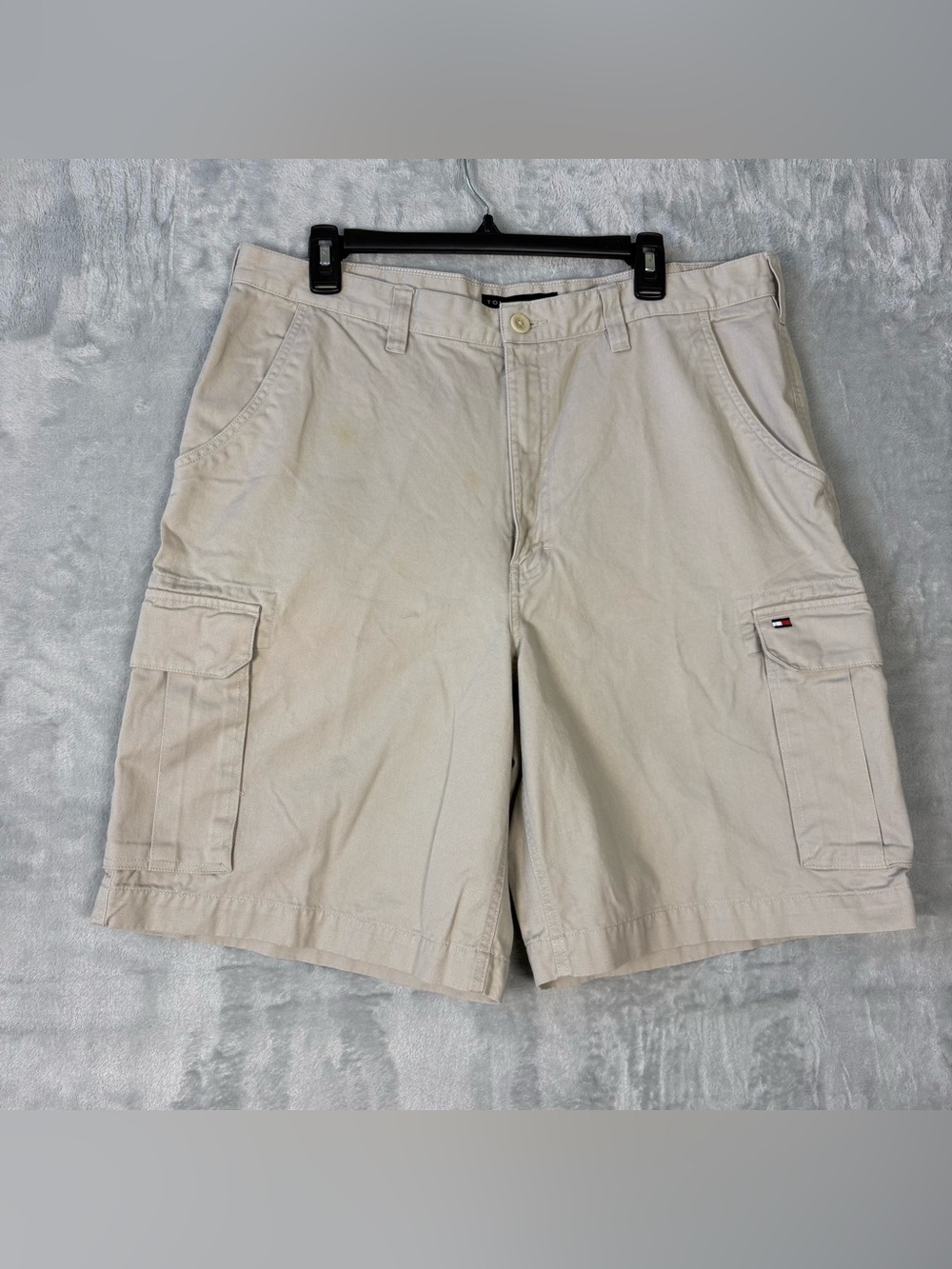 Tommy Hilfiger Cargo Shorts Mens 36 Beige Khaki Hiking Camping Outdoor 9"